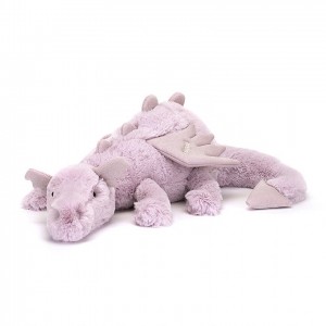 Huge Jellycat Personalised Lavender Dragon 19 CM X 66 CM | 92784JWQE