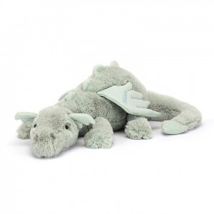 Huge Jellycat Personalised Sage Dragon 19 CM X 66 CM | 46089VRQG
