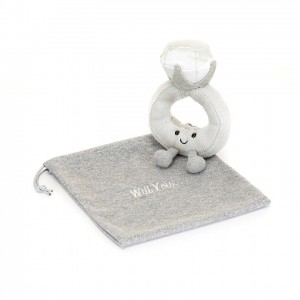 Jellycat Amuseable Diamond Ring with Personalised Bag 20 CM X 12 CM | 68047XBNO