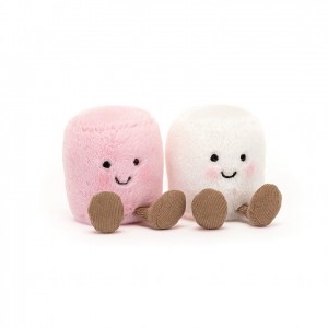 Jellycat Amuseable Pink and White Marshmallows 9 CM X 15 CM | 20697LRHF