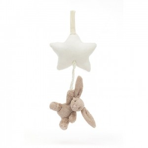 Jellycat Bashful Beige Bunny Star Musical Pull 28 CM X 19 CM | 98431UNKX