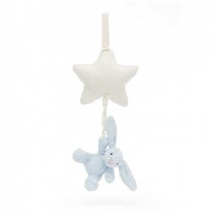 Jellycat Bashful Blue Bunny Star Musical Pull 28 CM X 19 CM | 62980BHVQ