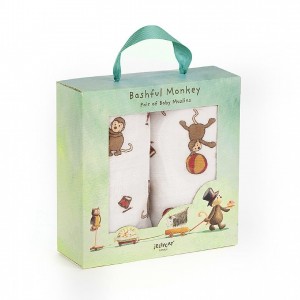 Jellycat Bashful Monkey Pair Of Muslins 70 CM X 70 CM | 16432PATO