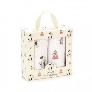 Jellycat Bashful Puppy Pair Of Muslins 70 CM X 70 CM | 31604ODXC