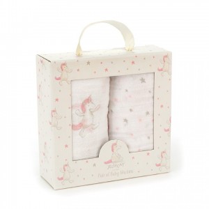 Jellycat Bashful Unicorn Pair Of Muslins 70 CM X 70 CM | 74198UFOR