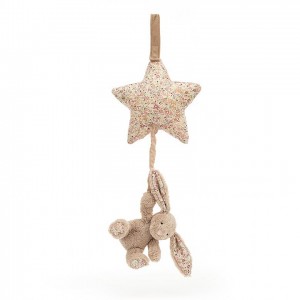 Jellycat Blossom Bea Beige Bunny Musical Pull 28 CM X 19 CM | 12079KUYH