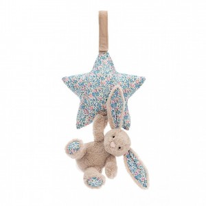 Jellycat Blossom Beige Bunny Musical Pull 28 CM X 18 CM | 45608TFGB