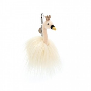 Jellycat Fancy Swan Bag Charm 15 CM X 7 CM | 94210FNHD