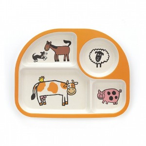 Jellycat Farm Tails Bamboo Divided Plate 26 CM X 21 CM | 73510XBTG