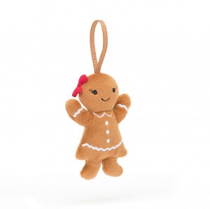 Jellycat Festive Folly Gingerbread Ruby 10 CM X 6 CM | 37642VSXG