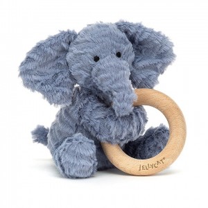 Jellycat Fuddlewuddle Elephant Wooden Ring Toy 14 CM X 10 CM | 54081DKQX