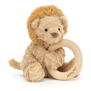 Jellycat Fuddlewuddle Lion Wooden Ring Toy 14 CM X 10 CM | 98164TDYN