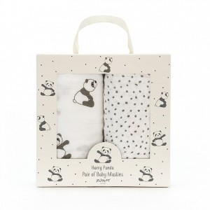 Jellycat Harry Panda Pair Of Muslins 70 CM X 70 CM | 12960OTMA
