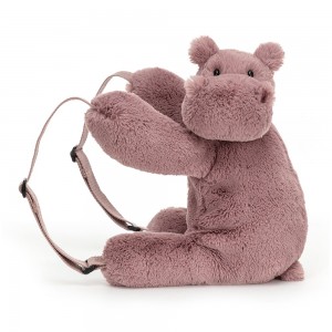Jellycat Huggady Hippo Backpack 28 CM X 30 CM | 46287PJEI