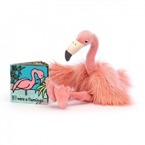 Jellycat If I Were A Flamingo Book and Rosario Flamingo | 96742RNIP