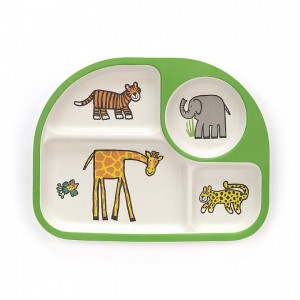 Jellycat Jungly Tails Bamboo Divided Plate 26 CM X 21 CM | 62413AHTO