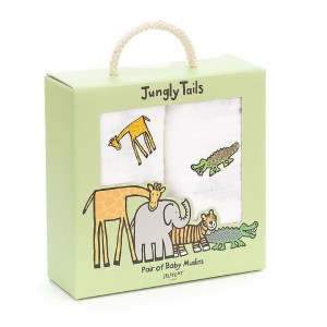 Jellycat Jungly Tails Pair of Muslins 70 CM X 70 CM | 23864IEWJ