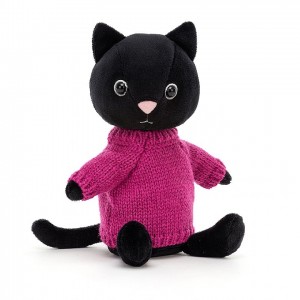 Jellycat Knitten Kitten Fuchsia 22 CM X 8 CM | 45639FPRI
