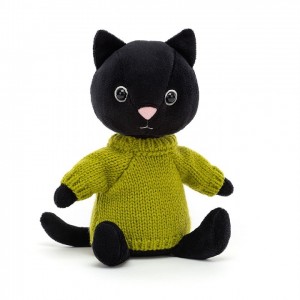 Jellycat Knitten Kitten Lime 22 CM X 8 CM | 01479VYGQ