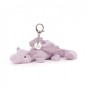 Jellycat Lavender Dragon Bag Charm 12 CM X 22 CM | 58273YPBE