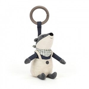 Jellycat Little Rambler Badger Rattle 14 CM X 7 CM | 61504PXQZ