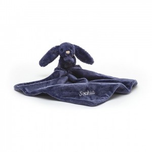 Jellycat Personalised Bashful Navy Bunny Soother 34 CM X 7 CM | 28376DEXO