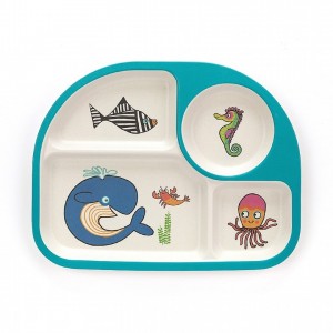 Jellycat Sea Tails Bamboo Divided Plate 26 CM X 21 CM | 81729XBJR