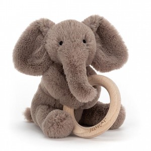 Jellycat Shooshu Elephant Wooden Ring Toy 14 CM X 11 CM | 53792ONKC