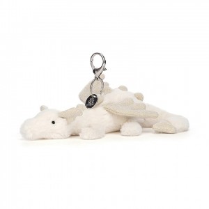 Jellycat Snow Dragon Bag Charm 12 CM X 22 CM | 63905RDVA