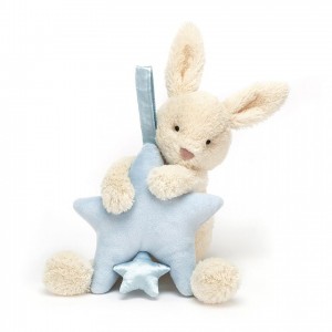 Jellycat Star Bunny Blue Musical Pull 28 CM X 7 CM | 21085QUMO