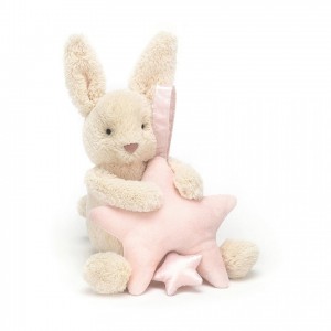 Jellycat Star Bunny Pink Musical Pull 28 CM X 7 CM | 79856XAUG