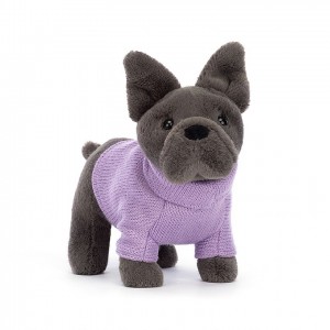 Jellycat Sweater French Bulldog Purple 17 CM X 19 CM | 12536ZGEN