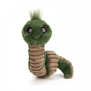 Jellycat Wiggly Worm Green 16 CM X 7 CM | 71584EBMK