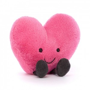 Large Jellycat Amuseable Hot Pink Heart 17 CM X 19 CM | 67204ALYB