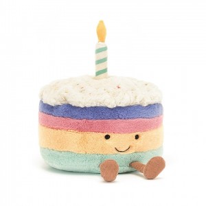 Large Jellycat Amuseable Rainbow Birthday Cake 26 CM X 21 CM | 54391ZACI