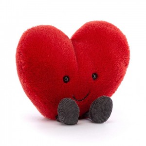Large Jellycat Amuseable Red Heart 17 CM X 19 CM | 68450BHSQ