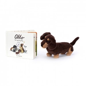 Large Jellycat Otto the Loyal Long Dog Book and Otto Sausage Dog | 83095ZRAE