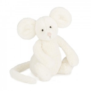 Medium Jellycat Bashful Cream Mouse 31 CM X 12 CM | 92817GAYW