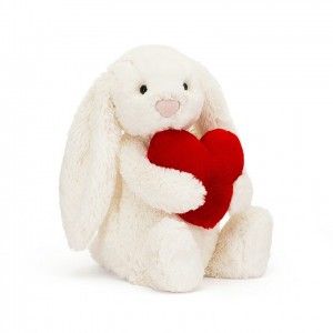 Medium Jellycat Bashful Red Love Heart Bunny 31 CM X 12 CM | 25496CZFJ