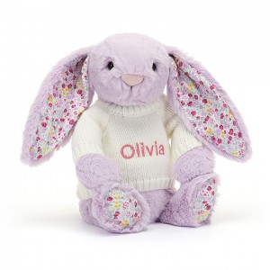 Medium Jellycat Blossom Jasmine Bunny with Personalised Cream Jumper 31 CM X 12 CM | 92361VPET
