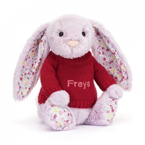 Medium Jellycat Blossom Jasmine Bunny with Personalised Red Jumper 31 CM X 12 CM | 21789LRUG