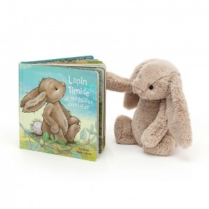 Medium Jellycat Lapin Timide Et Ses Petites Aventures & Bashful Beige Bunny | 12034BNVF