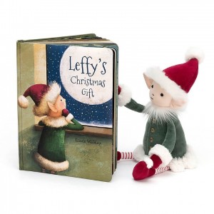 Medium Jellycat Leffy's Christmas Gift Book and Leffy Elf | 92456PSIE