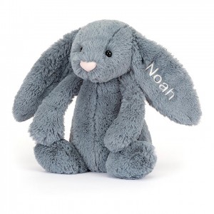 Medium Jellycat Personalised Bashful Dusky Blue Bunny 31 CM X 12 CM | 83629BCUK