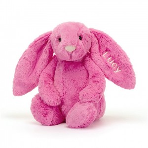 Medium Jellycat Personalised Bashful Hot Pink Bunny 31 CM X 12 CM | 61954ZESF