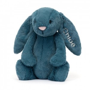 Medium Jellycat Personalised Bashful Mineral Blue Bunny 31 CM X 12 CM | 86253NWLS