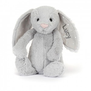 Medium Jellycat Personalised Bashful Shimmer Bunny 31 CM X 12 CM | 81390UDVC