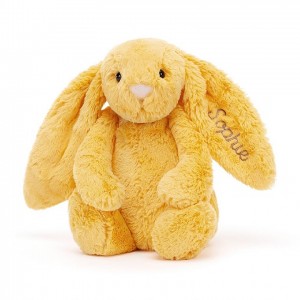 Medium Jellycat Personalised Bashful Sunshine Bunny 31 CM X 12 CM | 34985ZJXI