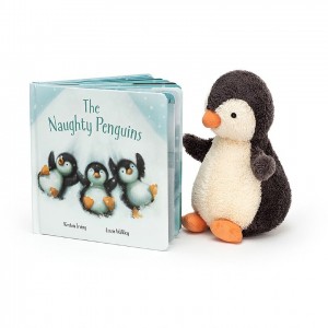 Medium Jellycat The Naughty Penguins Book and Peanut Penguin | 25816HRXM