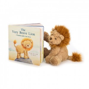 Medium Jellycat The Very Brave Lion Book and Fuddlewuddle Lion | 50134JIAX